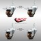 Service Caster 3 Inch SS High Temp Phenolic 3/8 Inch Threaded Stem Caster Set Total Lock Brake SCC-SSTSTTL20S314-PHSHT-381615-4 - alternate 3